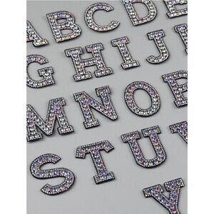 26pcs Rhinestone Alphabet Shaped Iron-on Patches